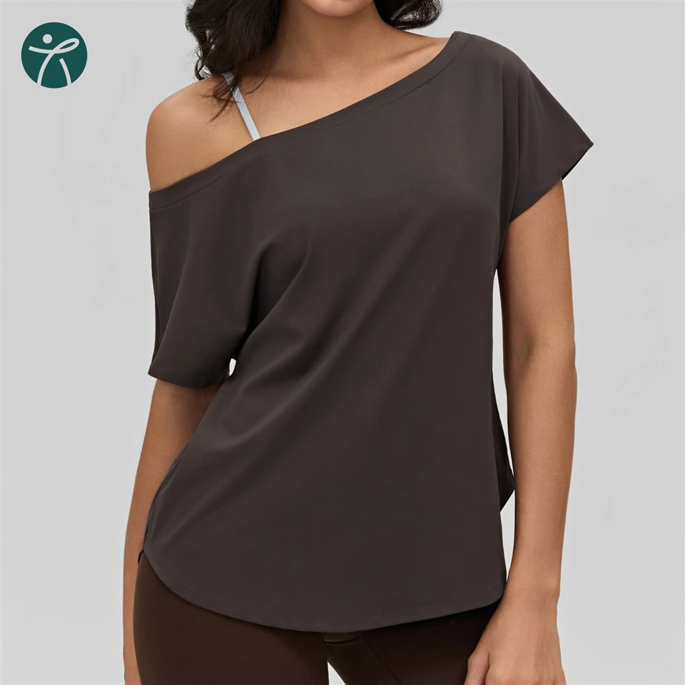 Yoga Top With Asymmetrical Neckline
